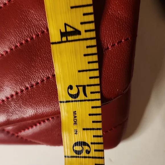 Tory Burch Red Quilted Clutch with Gold Chain - Picture 12 of 12